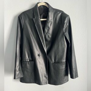Zara Oversized Black Women's leather Blazer